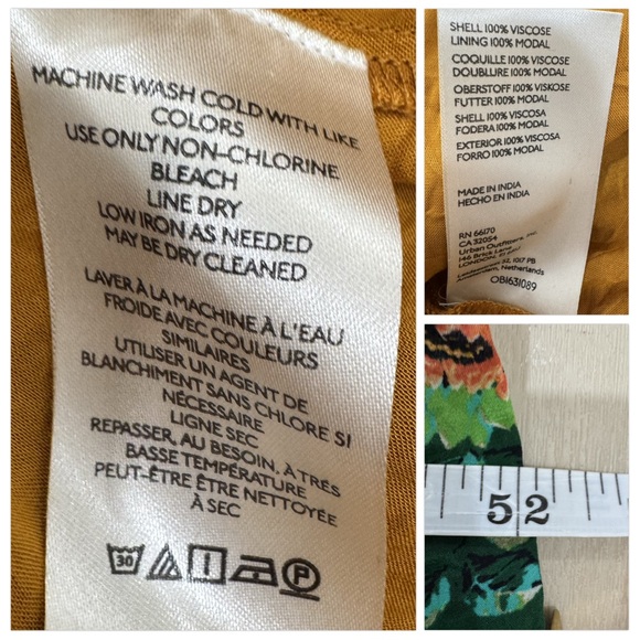 Anthropologie Printed V-Neck Maxi Dress Women's 4 Bohemian Floral Kimono Sleeve - Picture 14 of 16